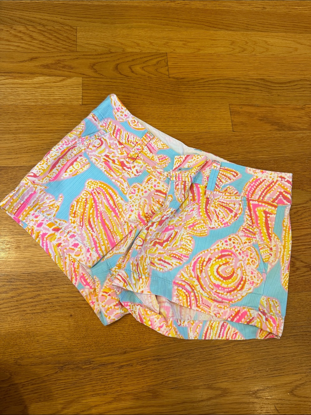 Lilly Pulitzer Pink & Blue Shell-Print The Walsh Shorts